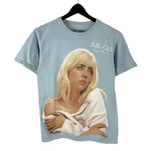 Mens Y2K Billie Eilish Happier Than Ever Music Promo Graphic Shirt Size S